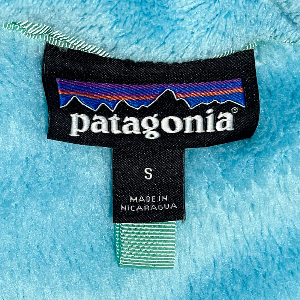 Patagonia Re-Tool Half Snap Fleece Pullover Blue Green Trim Women’s S - Picture 2 of 10